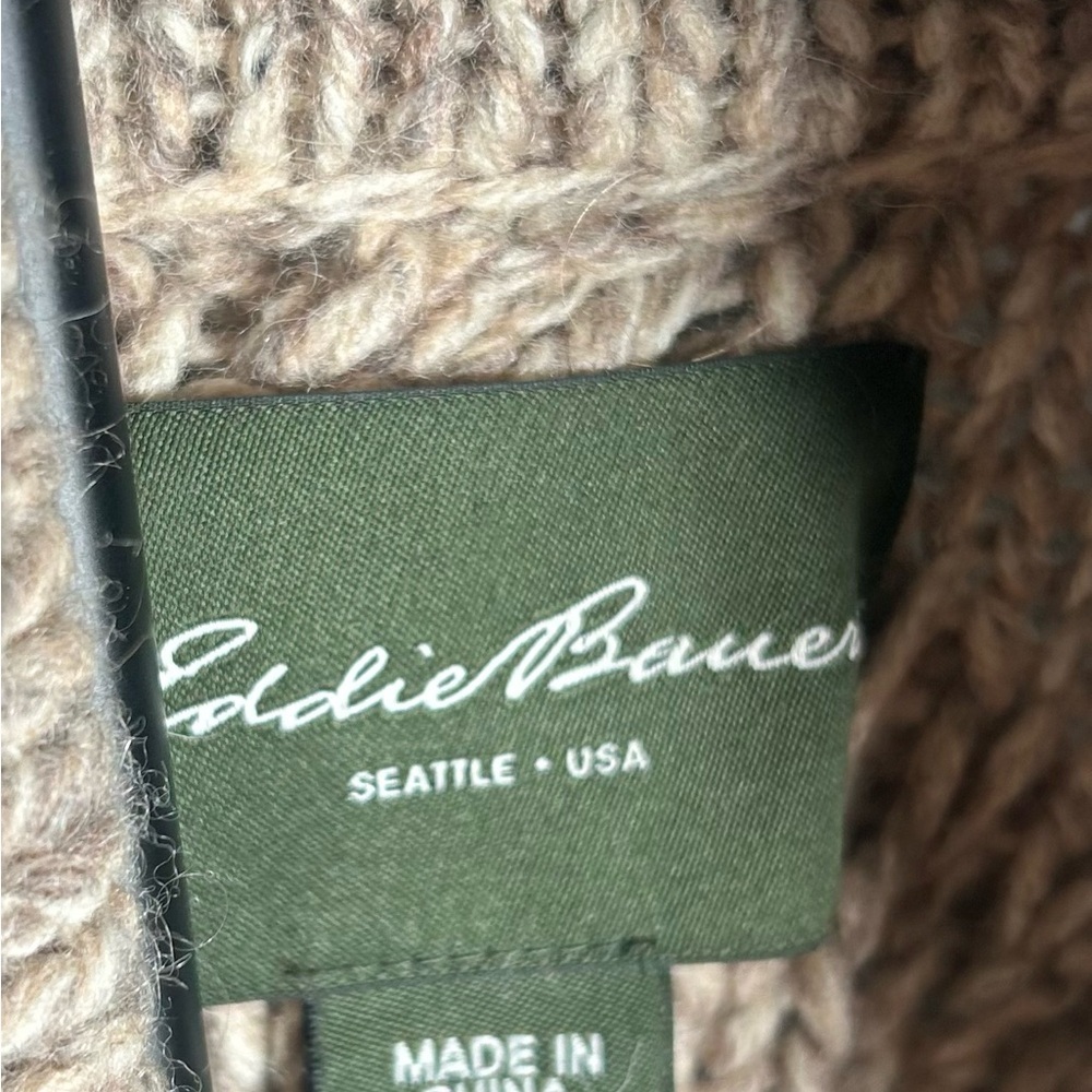 Vintage Eddie Bauer Men's Turtleneck Sweater - Cream - Picture 4 of 5